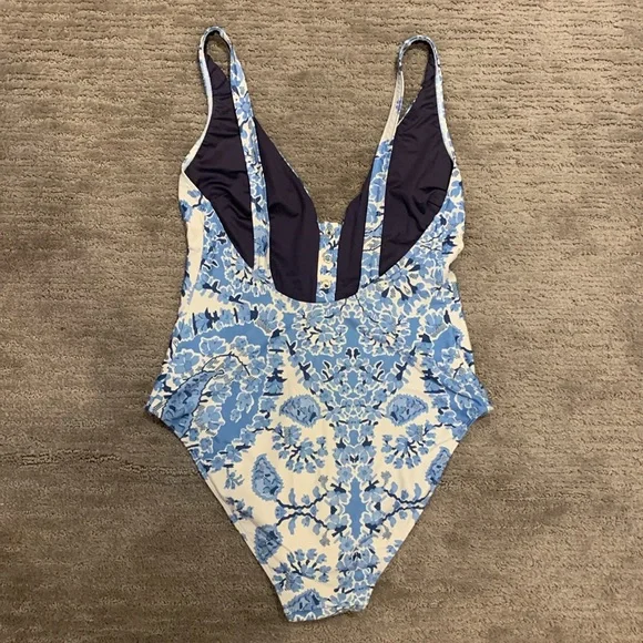 Sezane Light Blue Floral One Piece Swimsuit - Picture 5 of 6